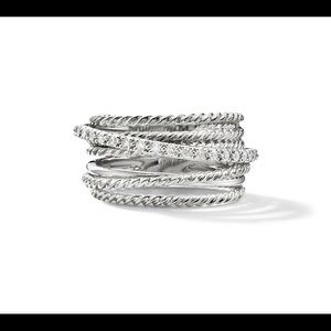 David Yurman Diamond Crossover Wide  Ring